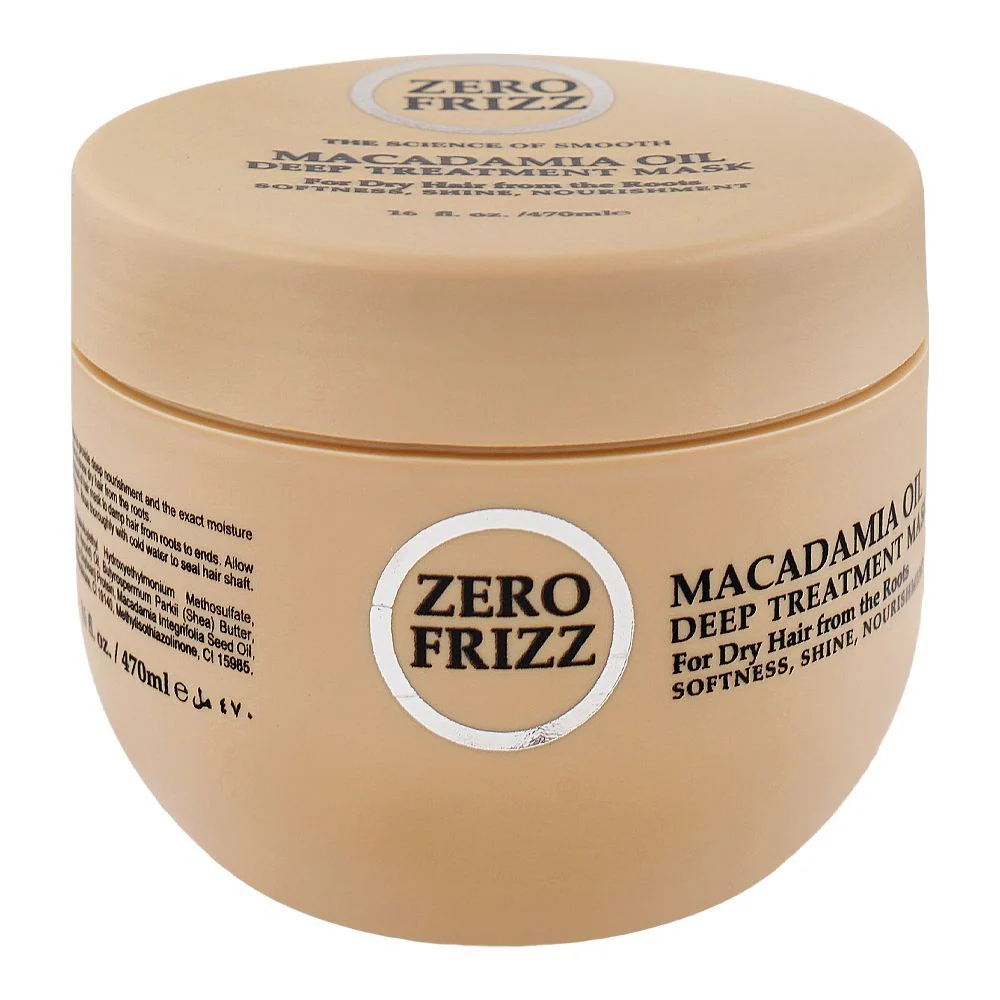 Zero Frizz Macadamia Oil Deep Treatment Hair Mask, For Dry Hair, 470ml
