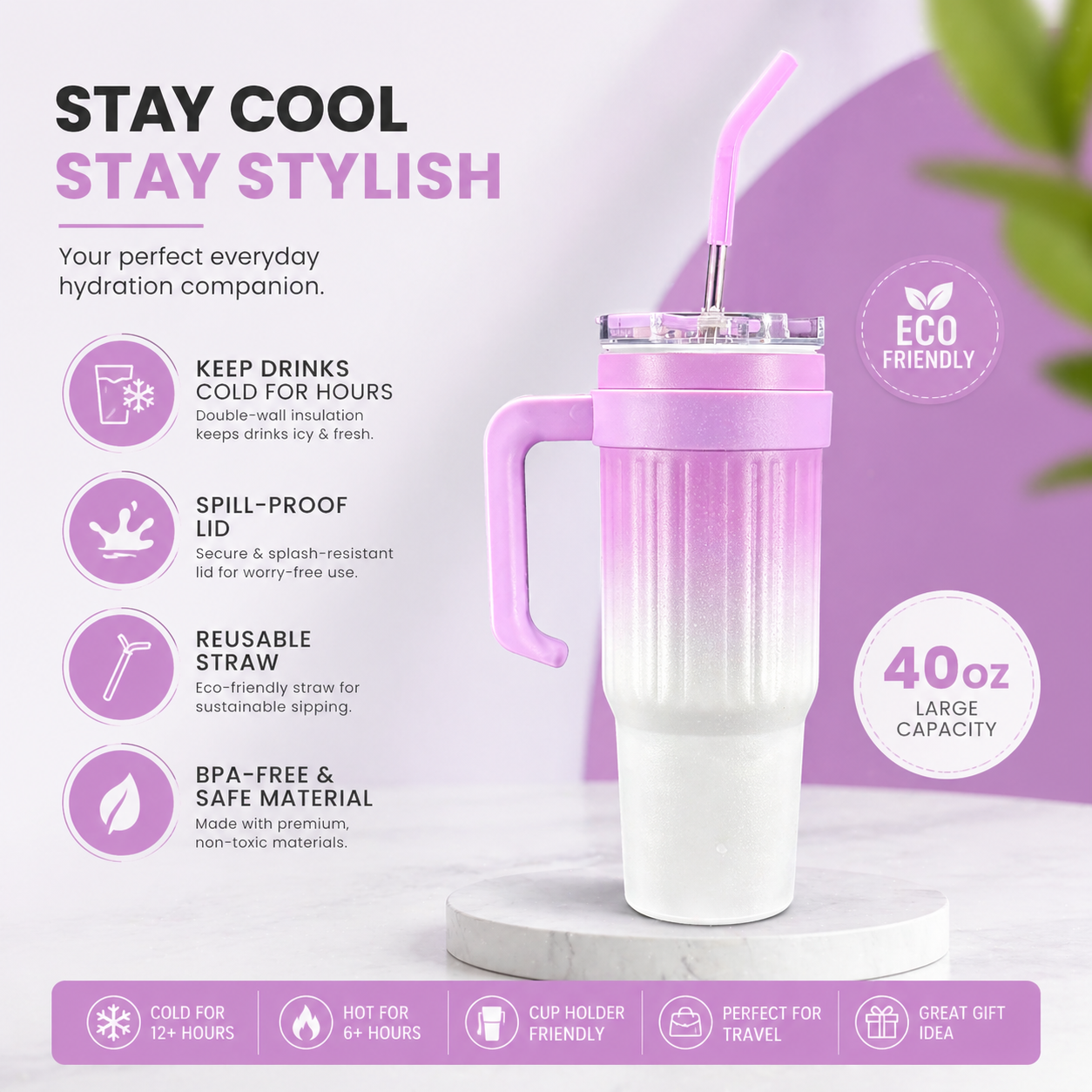 Tumbler Mug – 1200ML Large Capacity Travel Cup