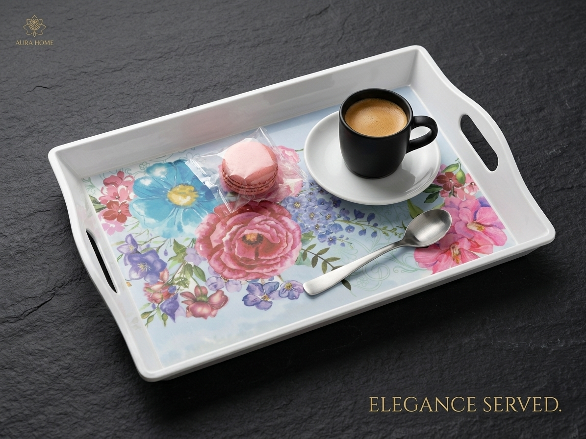 Premium Melamine Tray – Durable, Lightweight & Elegant Serving Tray for Home & Guests