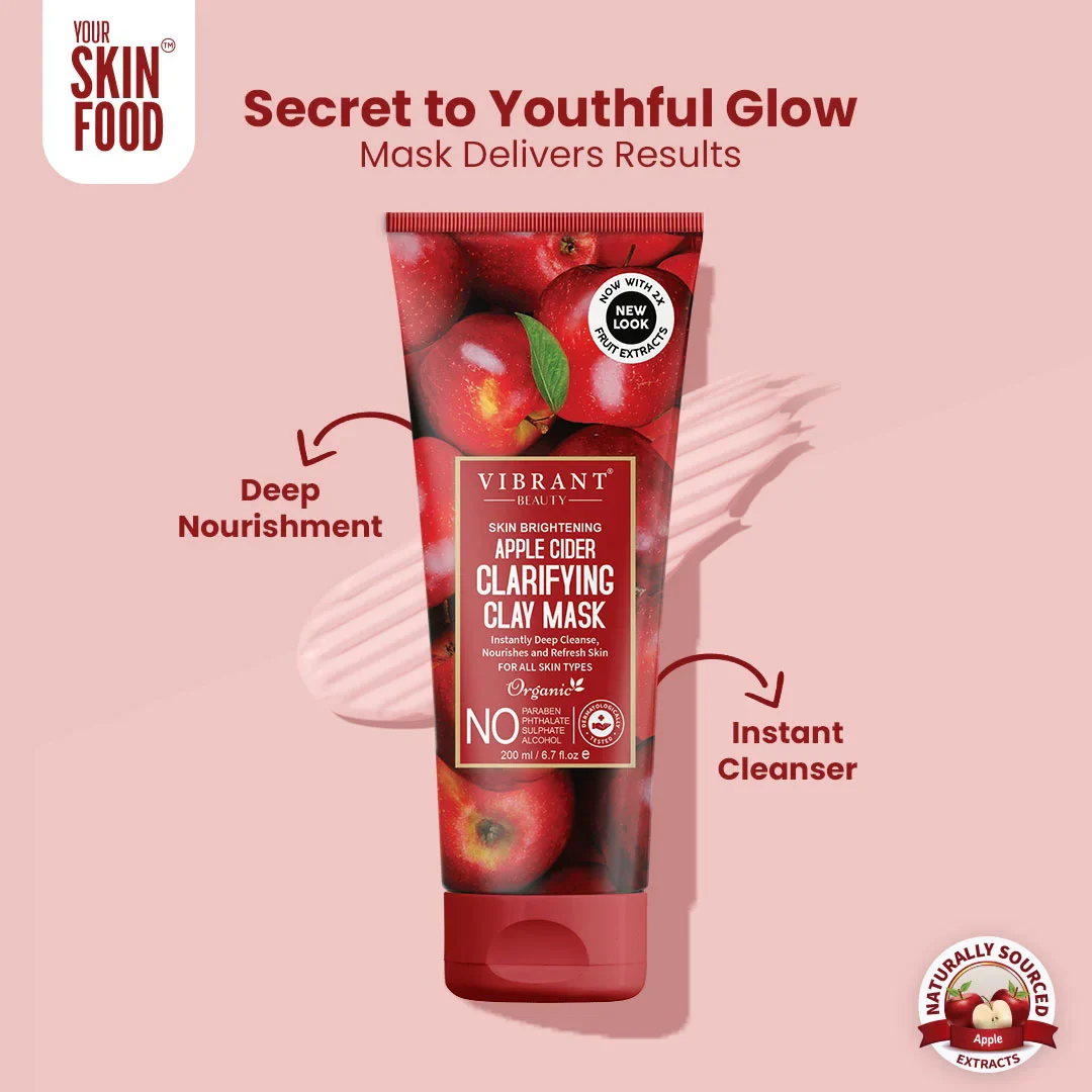 Vibrant Beauty Apple Cider Clarifying Clay Mask (200ml)