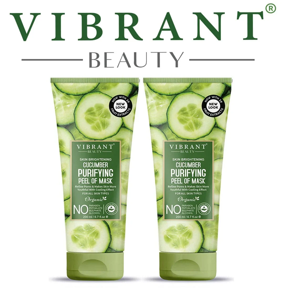 Vibrant Beauty Cucumber Purifying Peel-Off Mask (200ml) Combo Pack