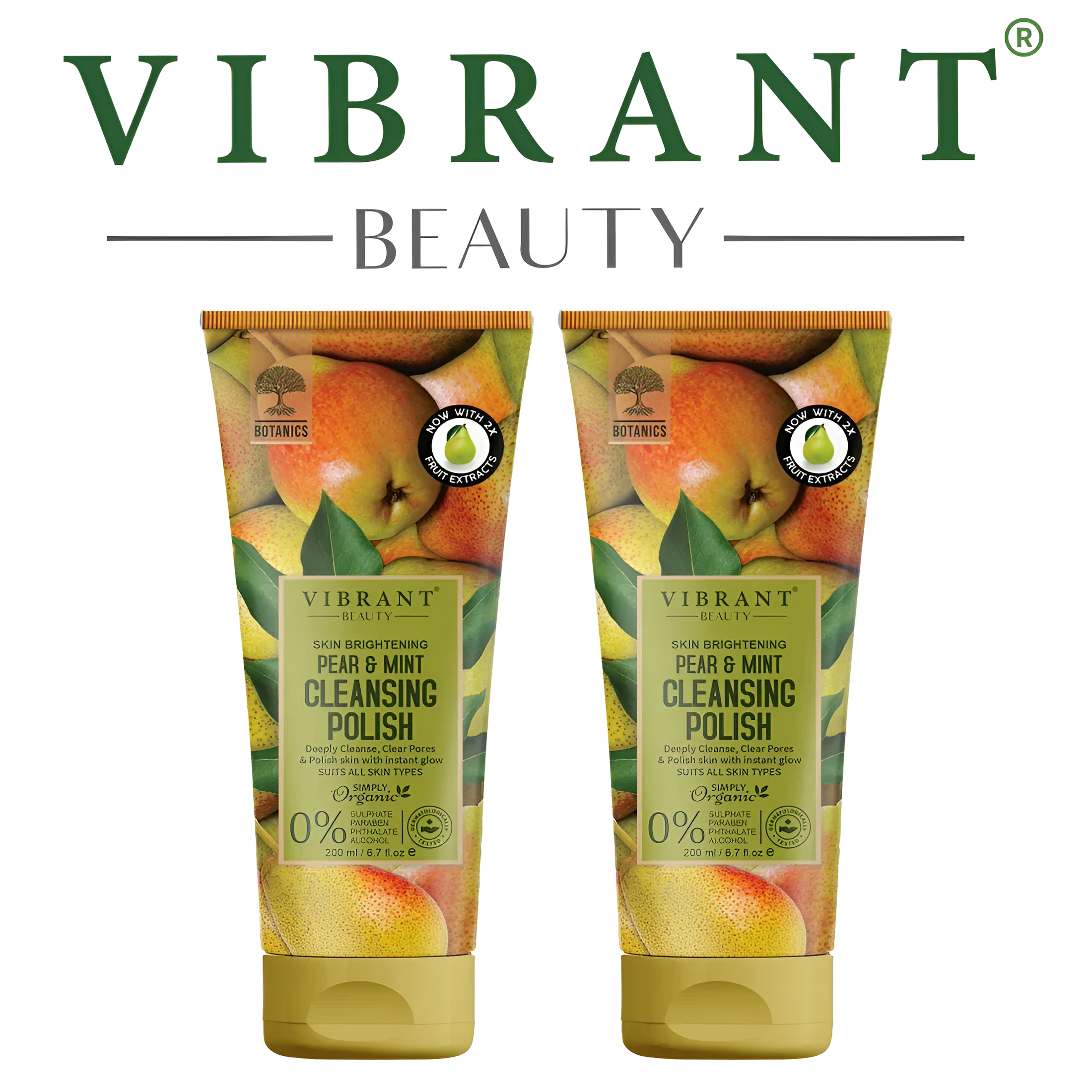 Vibrant Beauty Pear & Mint Cleansing Polish (200ml) Combo Pack
