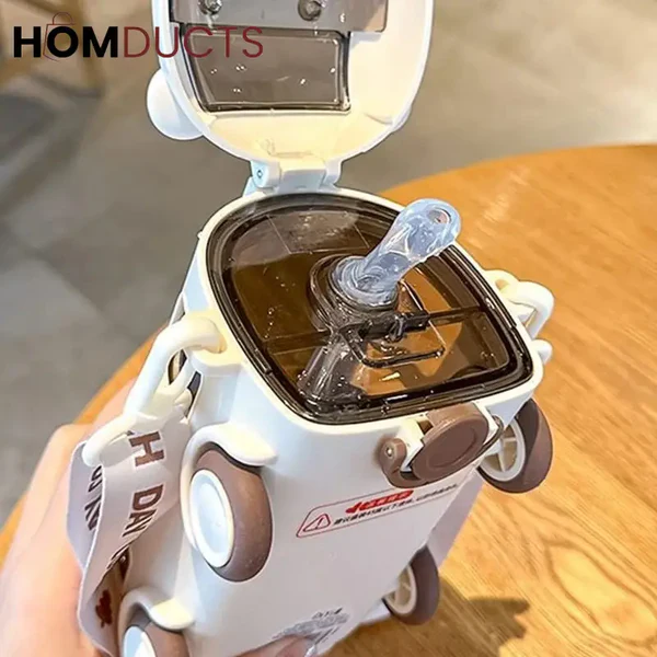 Bus Shape Bottle Mug – Creative Cartoon Travel Cup with Lid | Kids School Water Bottle & Coffee Mug