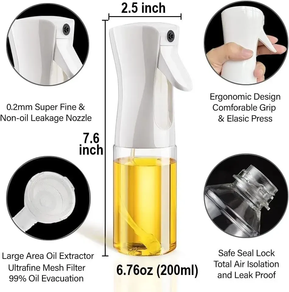 Premium Oil Sprayer for Cooking (200ml) – Continuous Spray Bottle