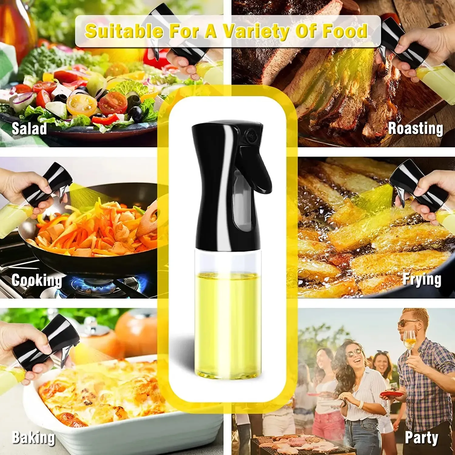 Premium Oil Sprayer for Cooking (200ml) – Continuous Spray Bottle