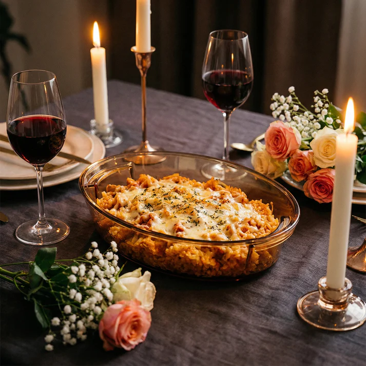 Sienna Glow High Borosilicate Amber Glass Oval Baker