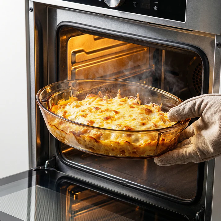 Sienna Glow High Borosilicate Amber Glass Oval Baker