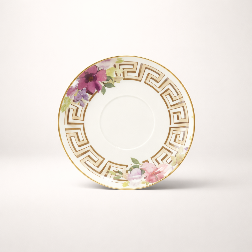 Elegant Round 6 Pcs Cup & Saucer Set – Premium Ceramic Tea & Coffee Cups for Home & Guests