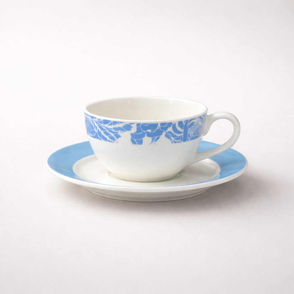 Elegant Round 6 Pcs Cup & Saucer Set – Premium Floral Design Tea & Coffee Cups | Luxury Ceramic Drinkware Set