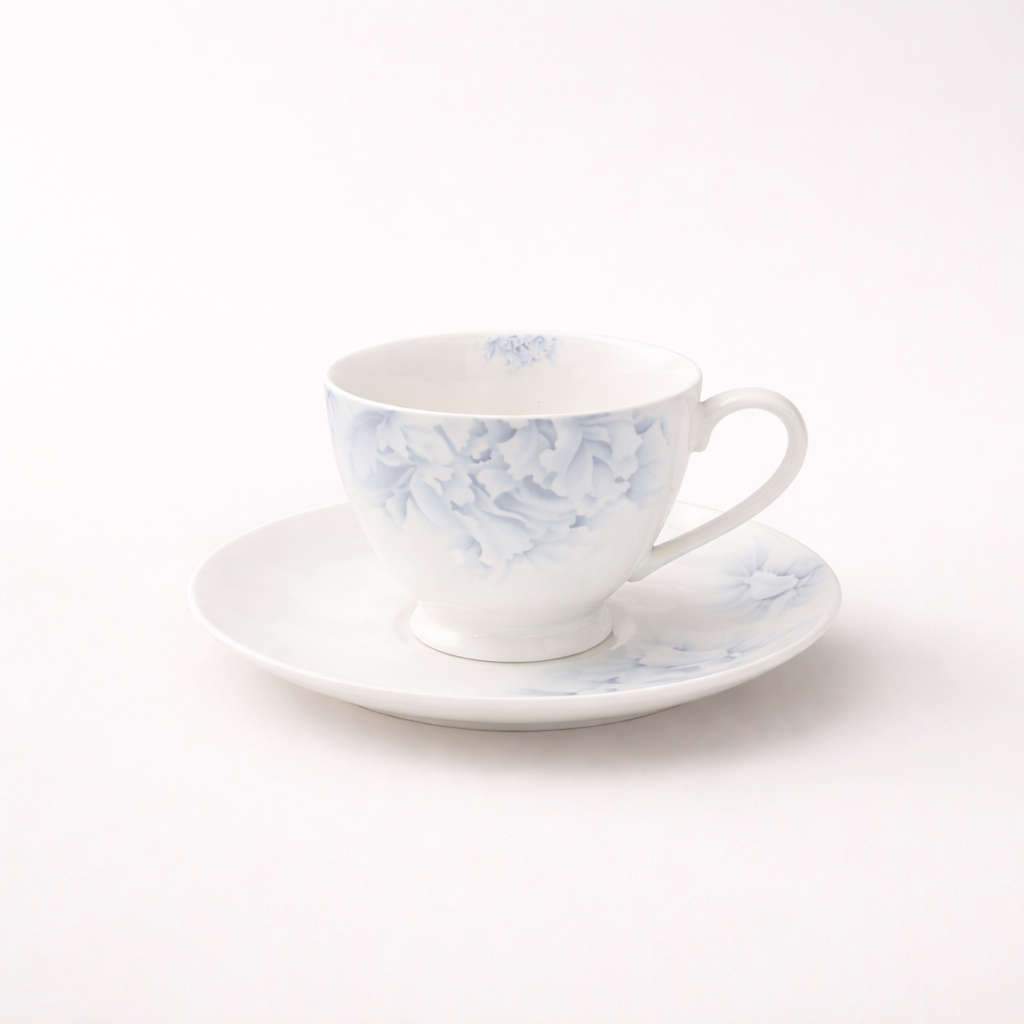 Elegant Round 6 Pcs Cup & Saucer Set – Premium Floral Design Tea & Coffee Cups | Luxury Ceramic Drinkware Set