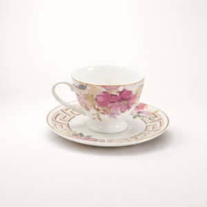 Elegant Round 6 Pcs Cup & Saucer Set – Premium Ceramic Tea & Coffee Cups for Home & Guests