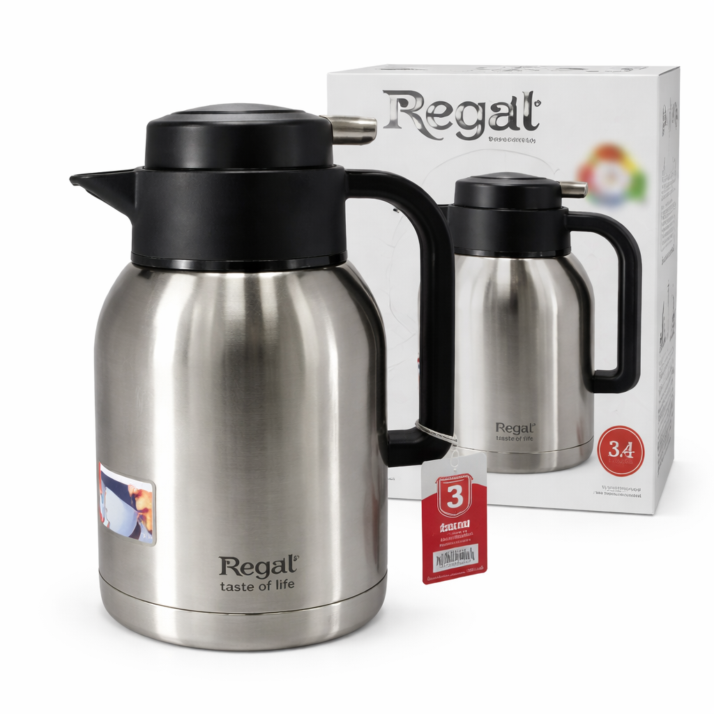 Premium Stainless Steel Vacuum Jug 2.0L – Regal Insulated Hot & Cold Thermos Flask (TSC 01P 20C)
