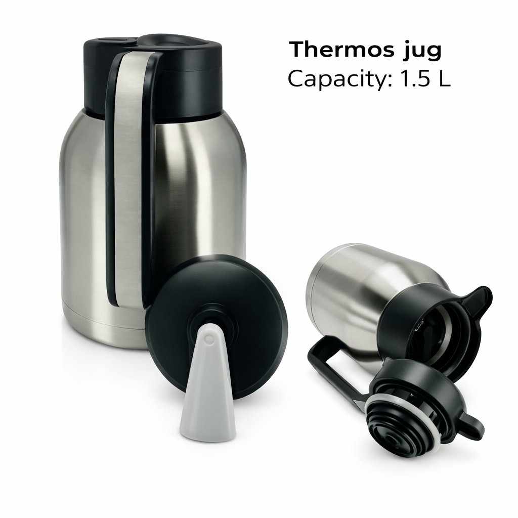 Premium Stainless Steel Vacuum Jug 1.5L – Regal Insulated Hot & Cold Thermos Flask (TSC 01P 15C)
